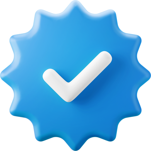 checkmark verified profile account social media 3d icon